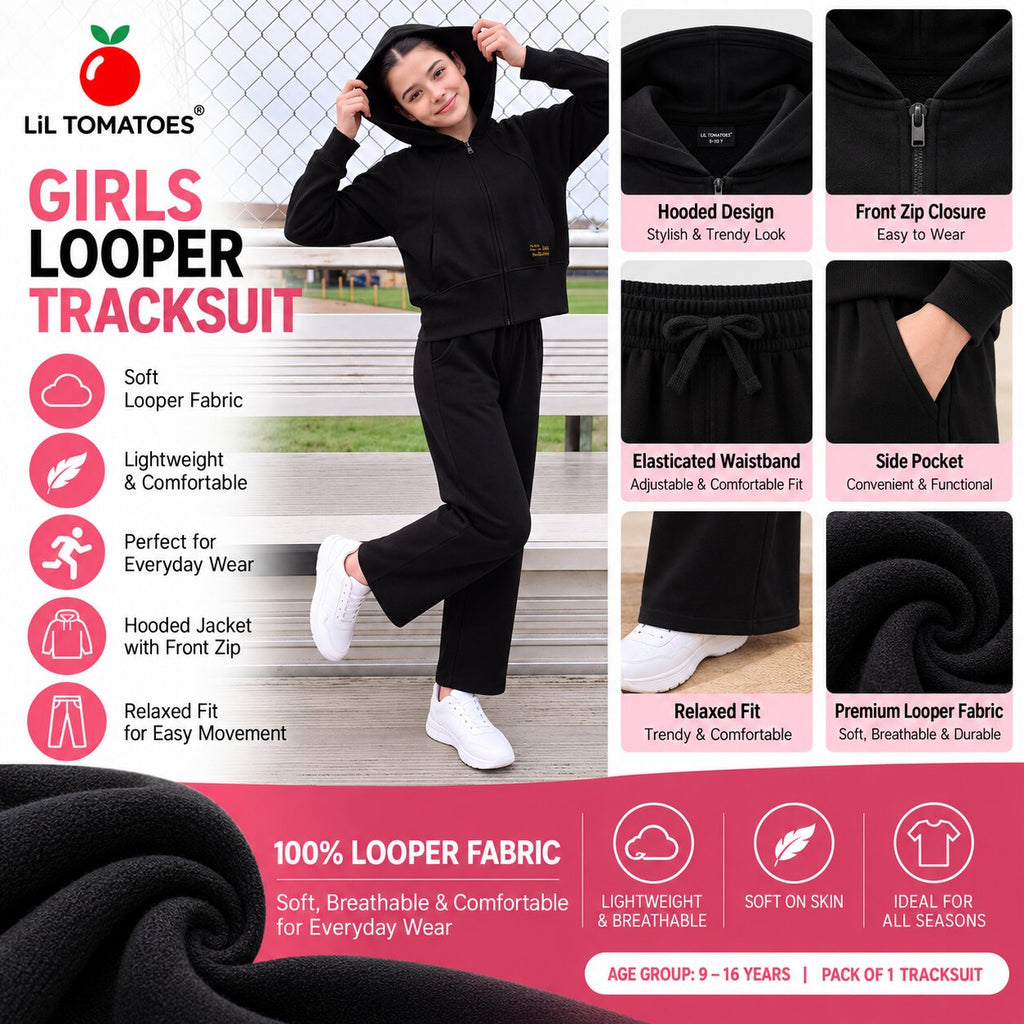 Lil Tomatoes Girls Cotton Fleece Track Suits