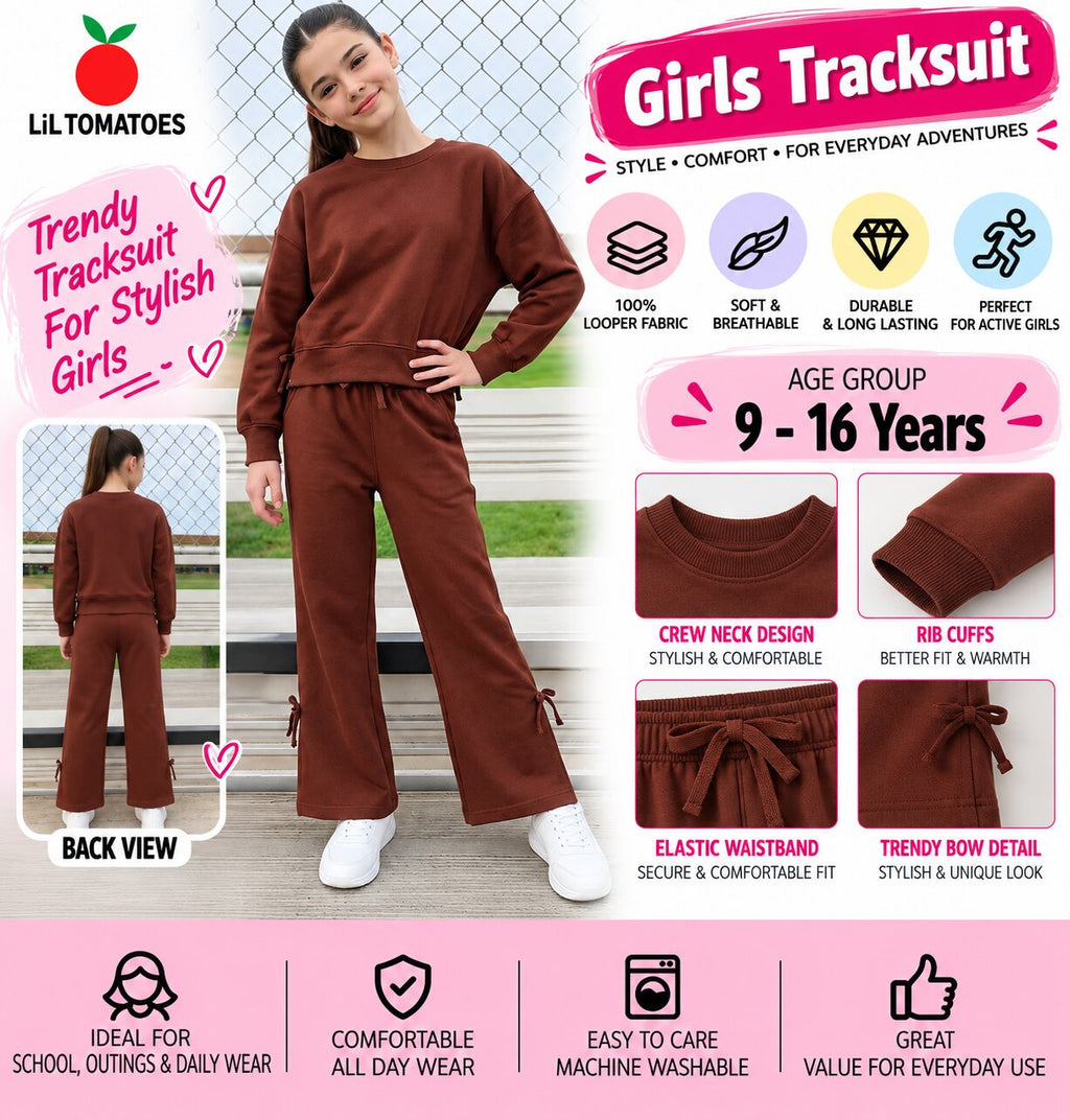Lil Tomatoes Girls Cotton Looper Track Suits