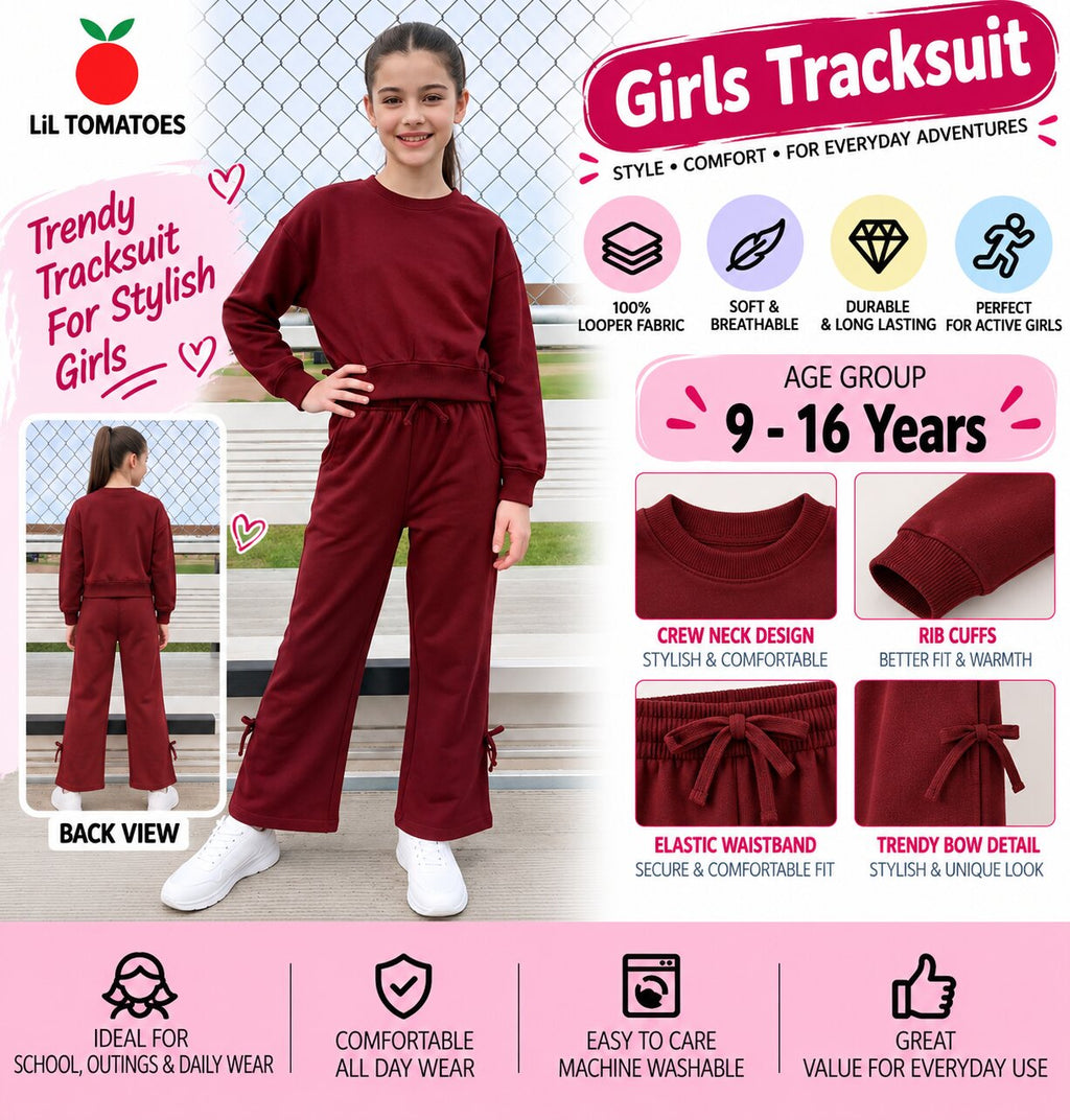 Lil Tomatoes Girls Cotton Looper Track Suits