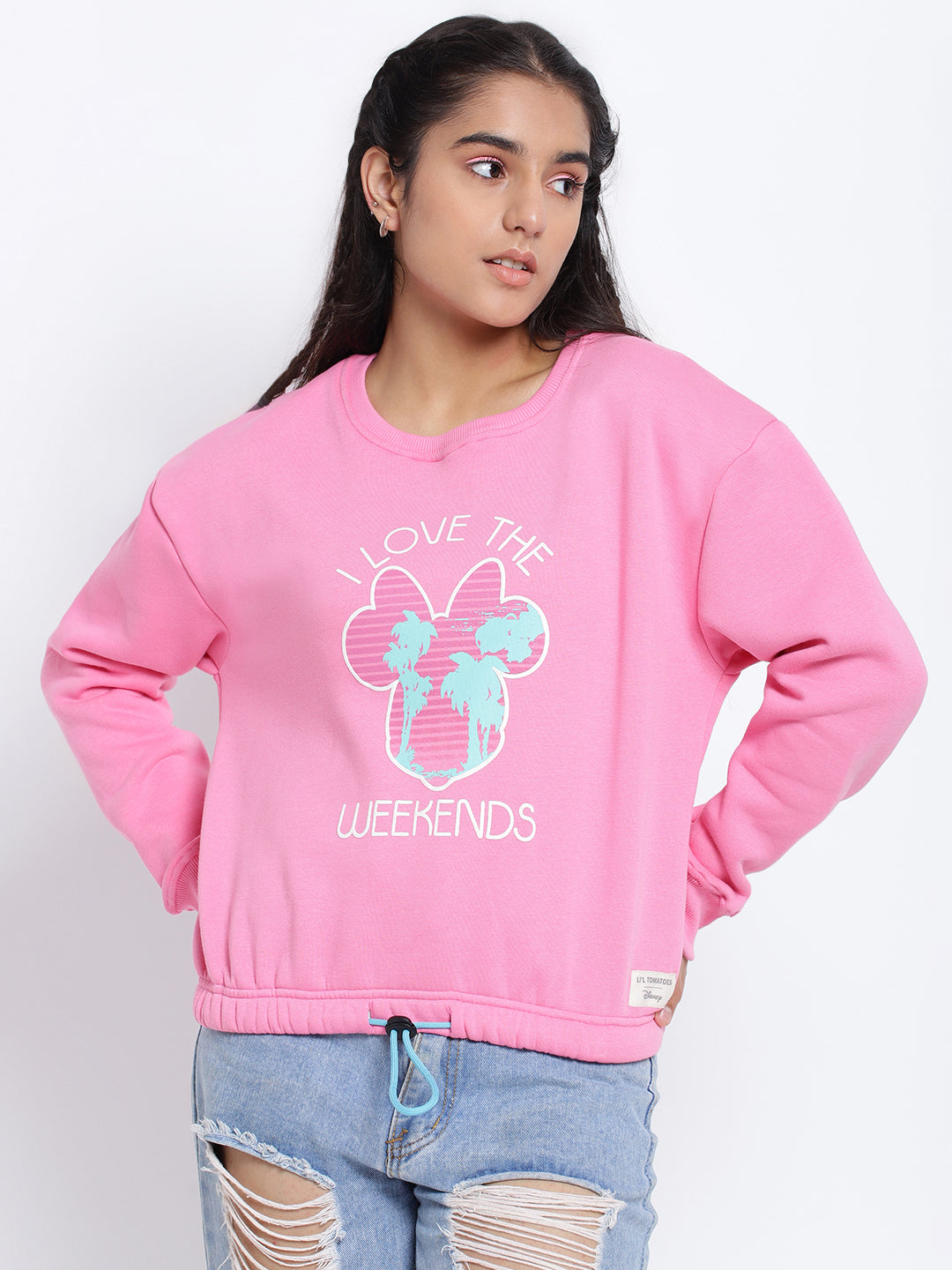 Lil Tomatoes Girls Disney Cotton Fleece Sweatshirt