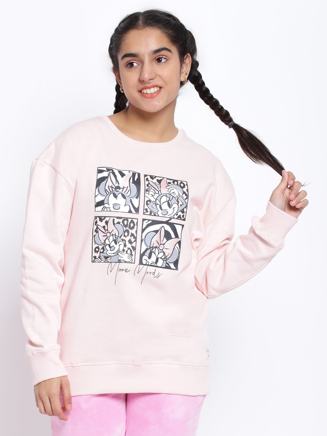 Lil Tomatoes Girls Minnie Mouse Cotton Fleece Sweatshirt