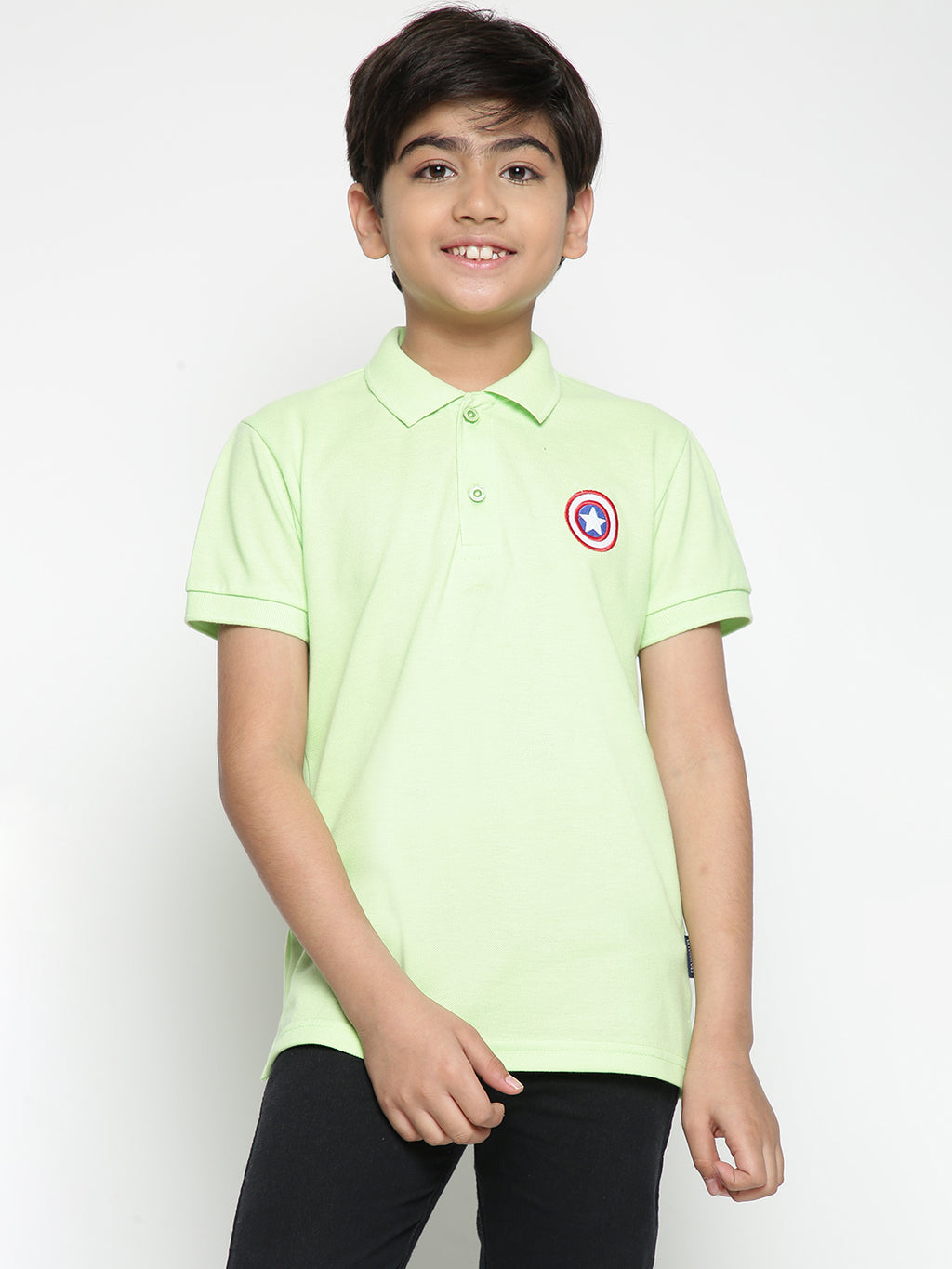 Lil Tomatoes Boys Marvel Cotton Polo T-shirt