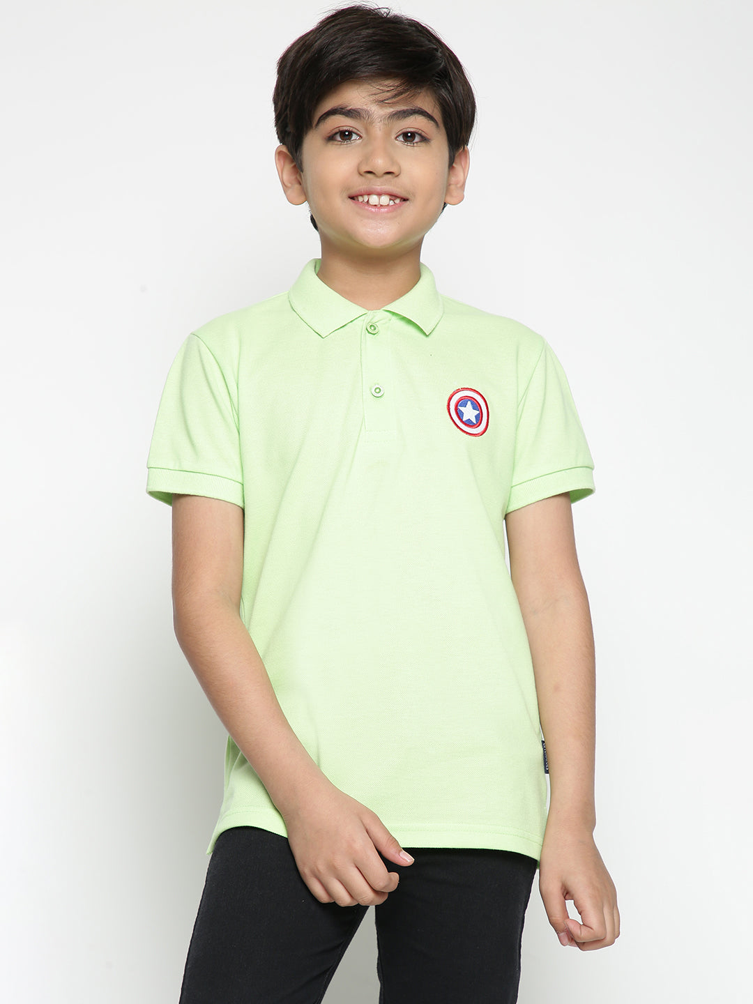 Lil Tomatoes Boys Marvel Cotton Polo T-shirt