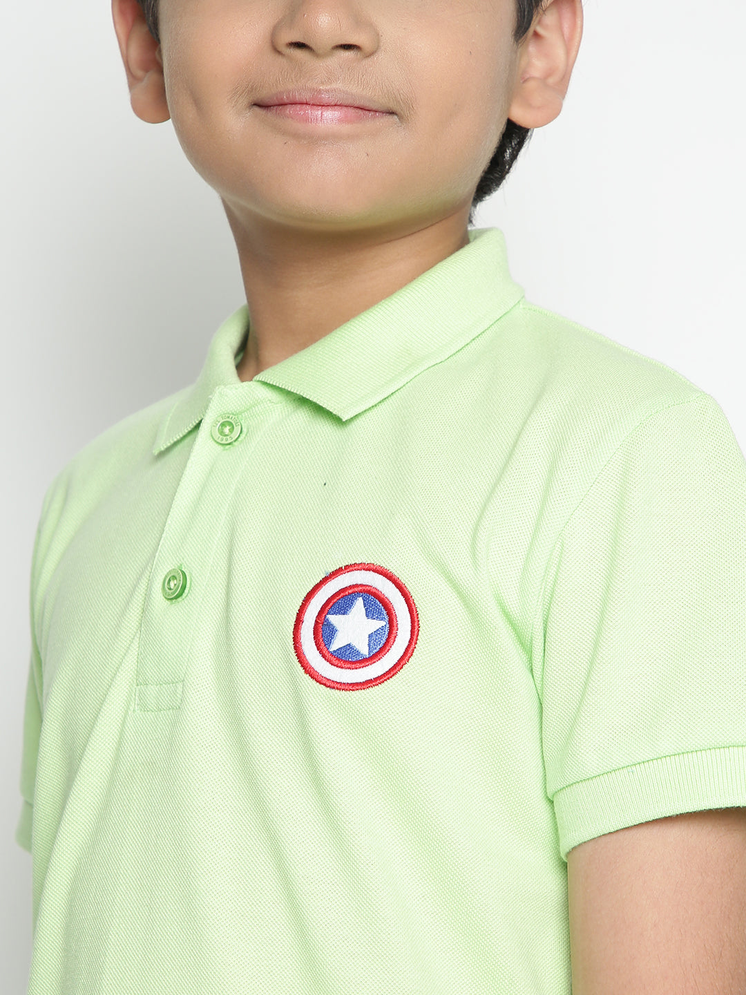 Lil Tomatoes Boys Marvel Cotton Polo T-shirt