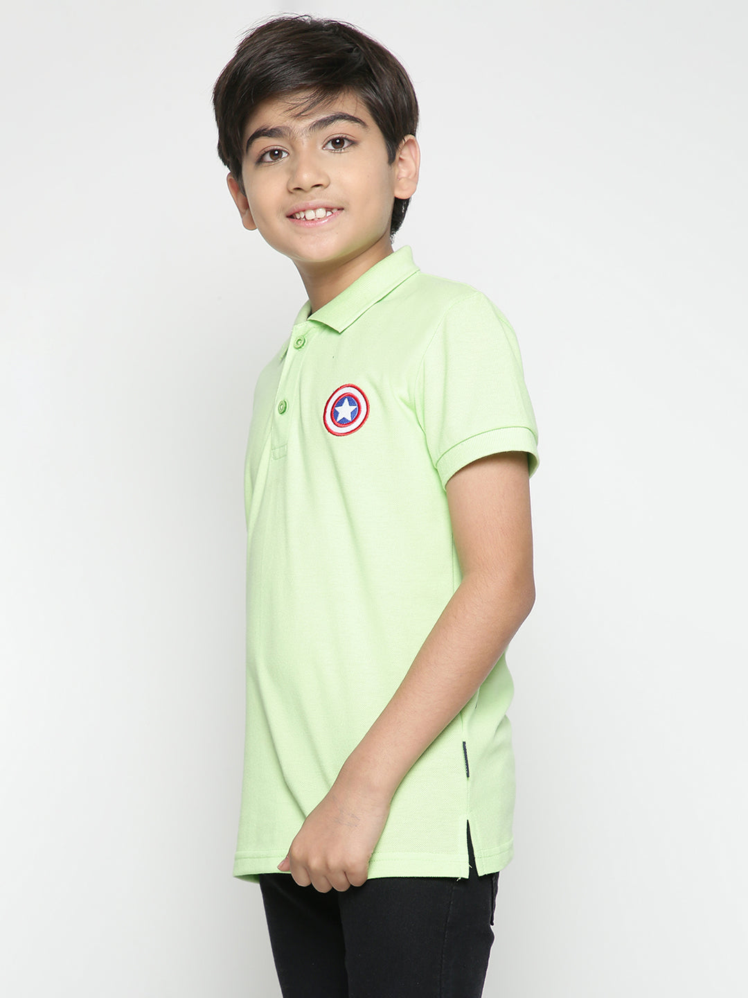 Lil Tomatoes Boys Marvel Cotton Polo T-shirt