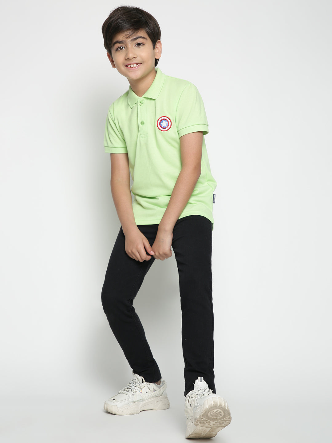 Lil Tomatoes Boys Marvel Cotton Polo T-shirt