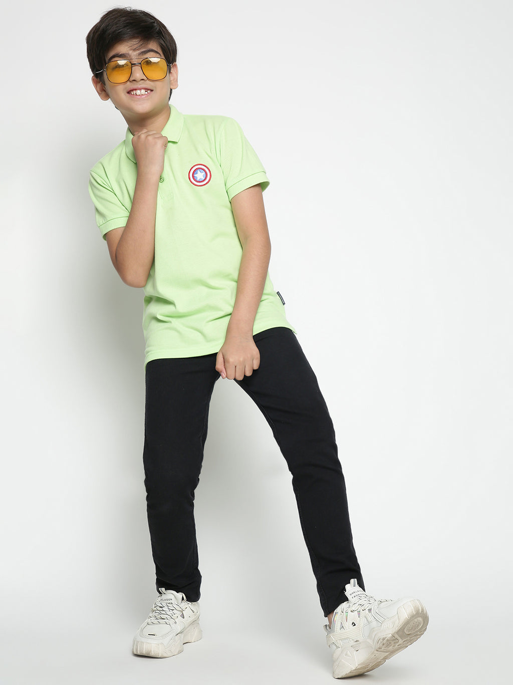 Lil Tomatoes Boys Marvel Cotton Polo T-shirt