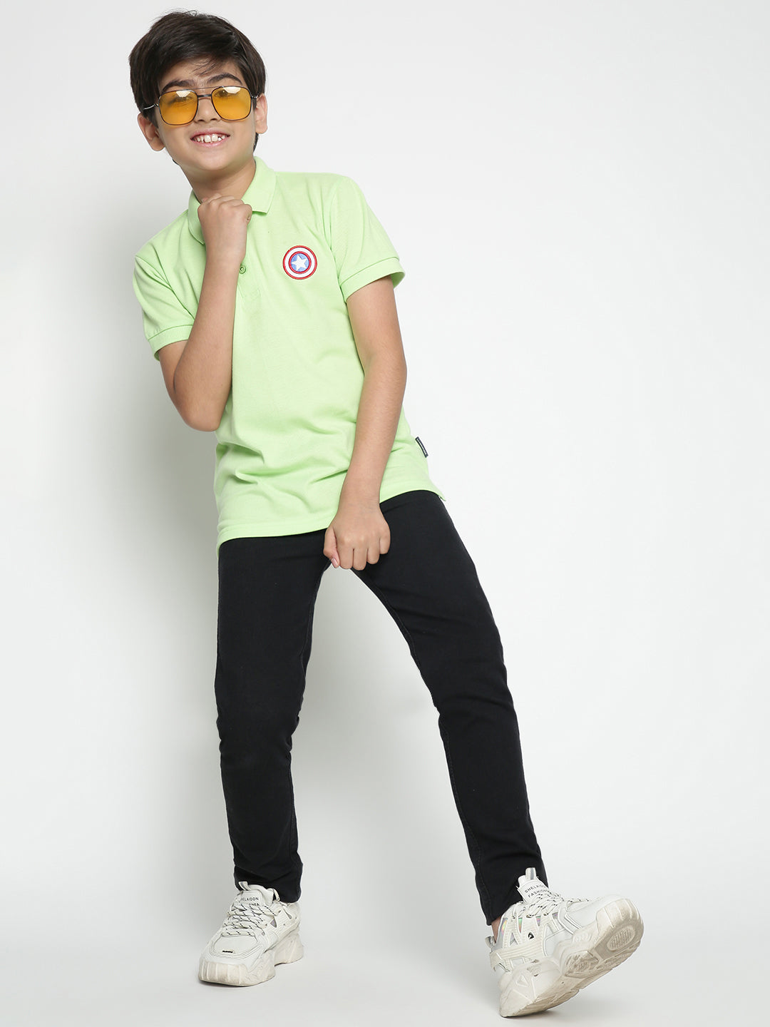 Lil Tomatoes Boys Marvel Cotton Polo T-shirt