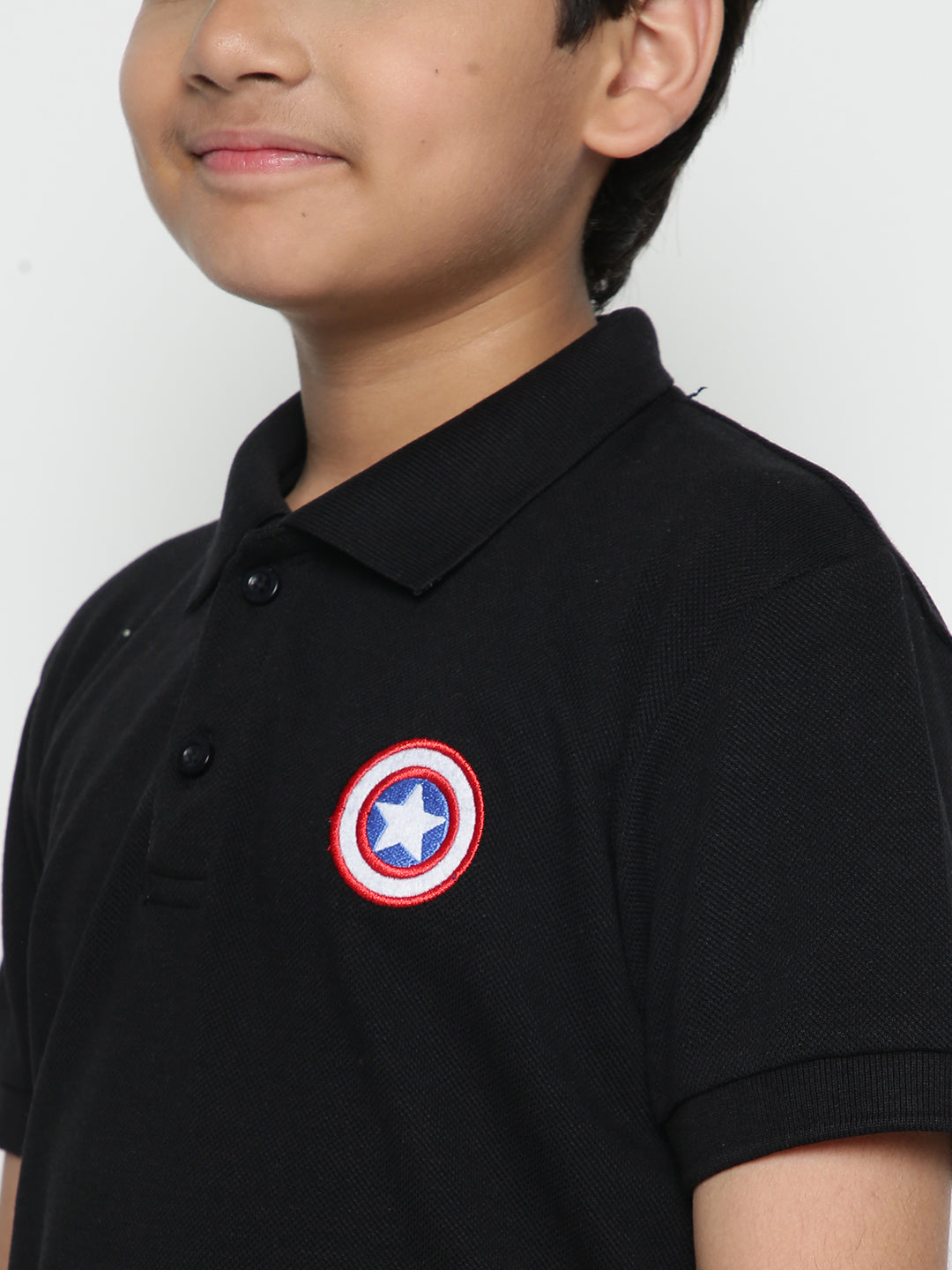 Lil Tomatoes Boys Marvel Cotton Polo T-shirt