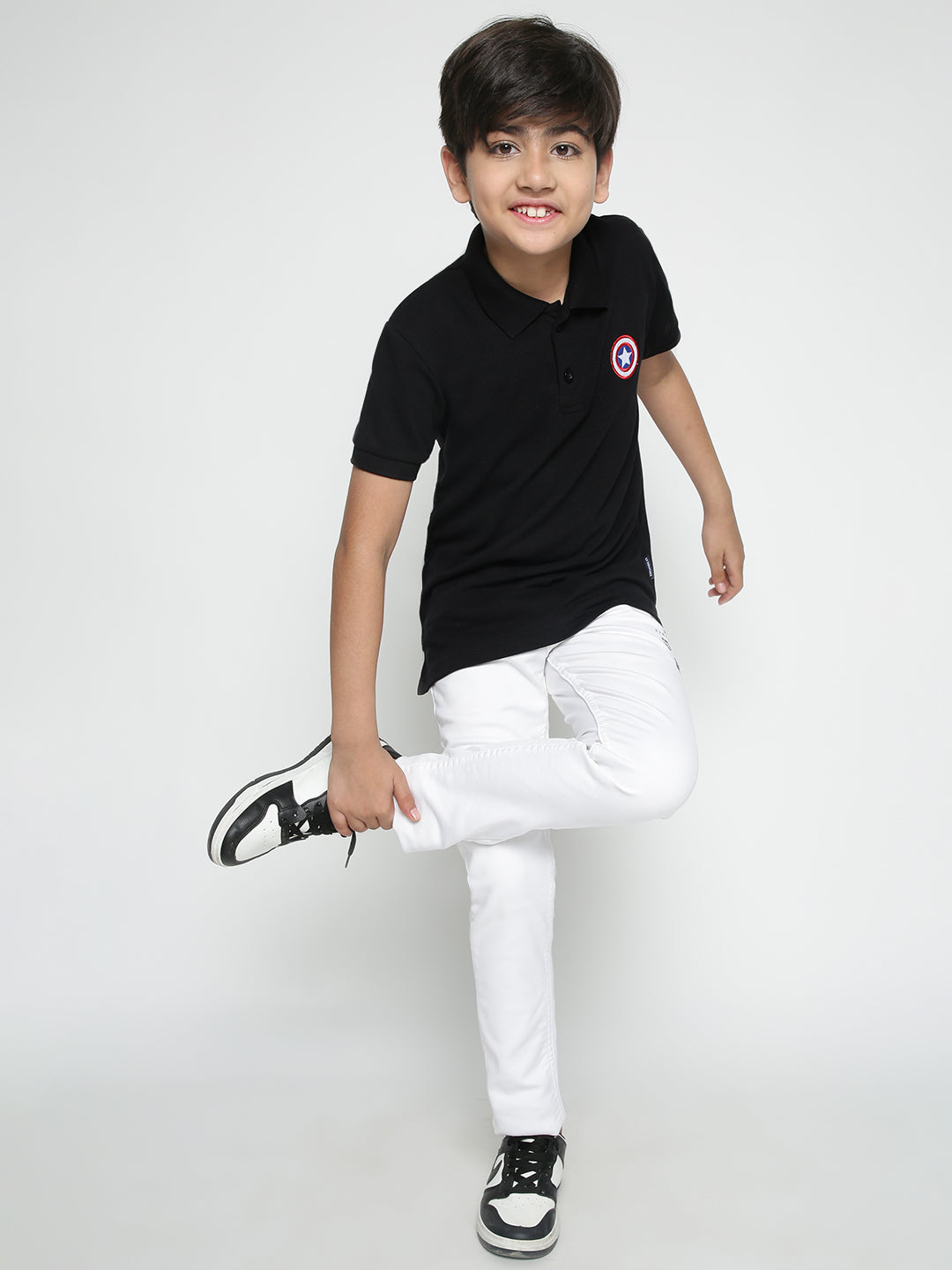 Lil Tomatoes Boys Marvel Cotton Polo T-shirt