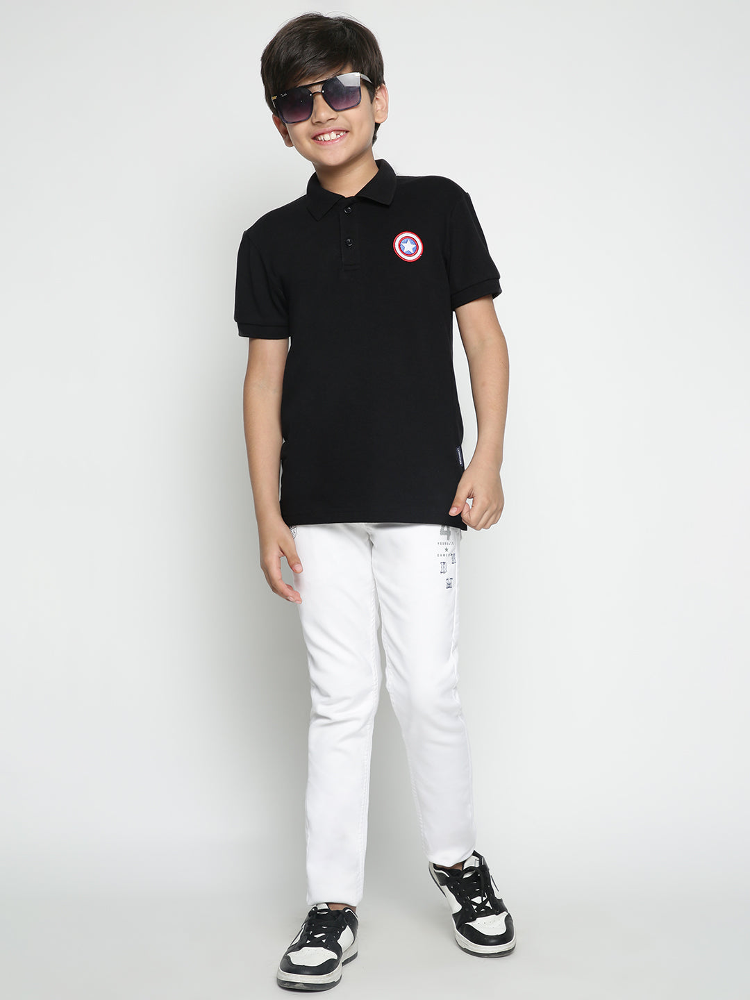 Lil Tomatoes Boys Marvel Cotton Polo T-shirt