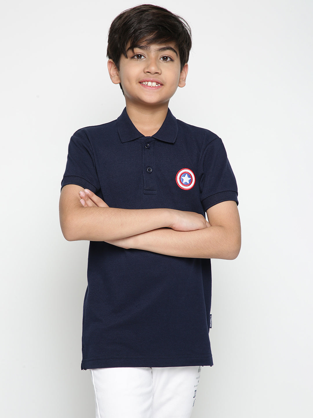 Lil Tomatoes Boys Marvel Cotton Polo T-shirt