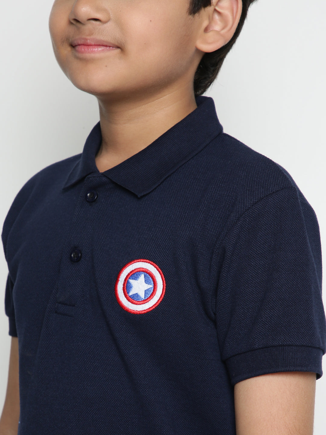 Lil Tomatoes Boys Marvel Cotton Polo T-shirt