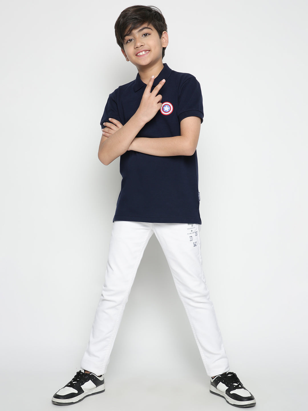 Lil Tomatoes Boys Marvel Cotton Polo T-shirt