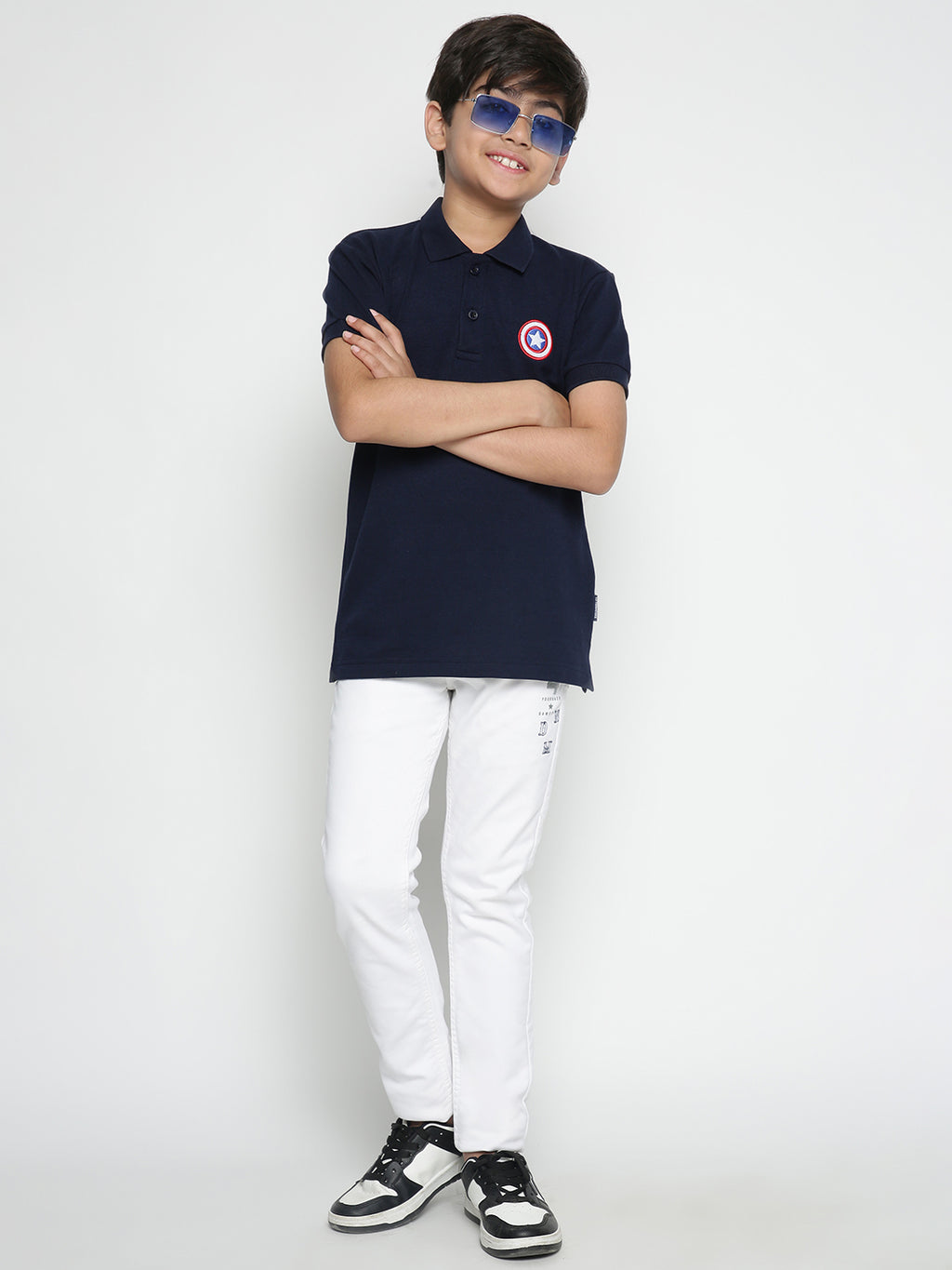 Lil Tomatoes Boys Marvel Cotton Polo T-shirt