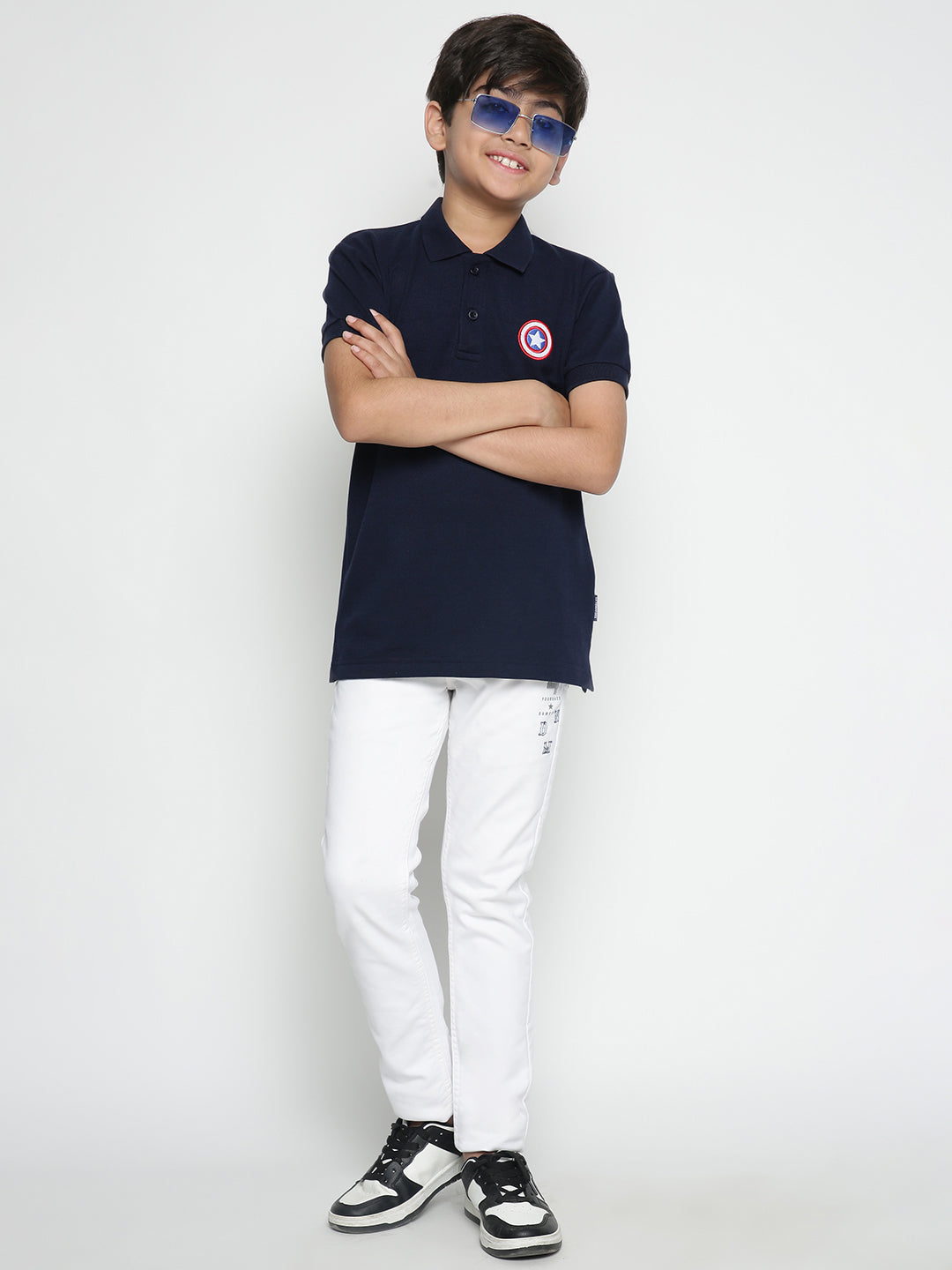 Lil Tomatoes Boys Marvel Cotton Polo T-shirt