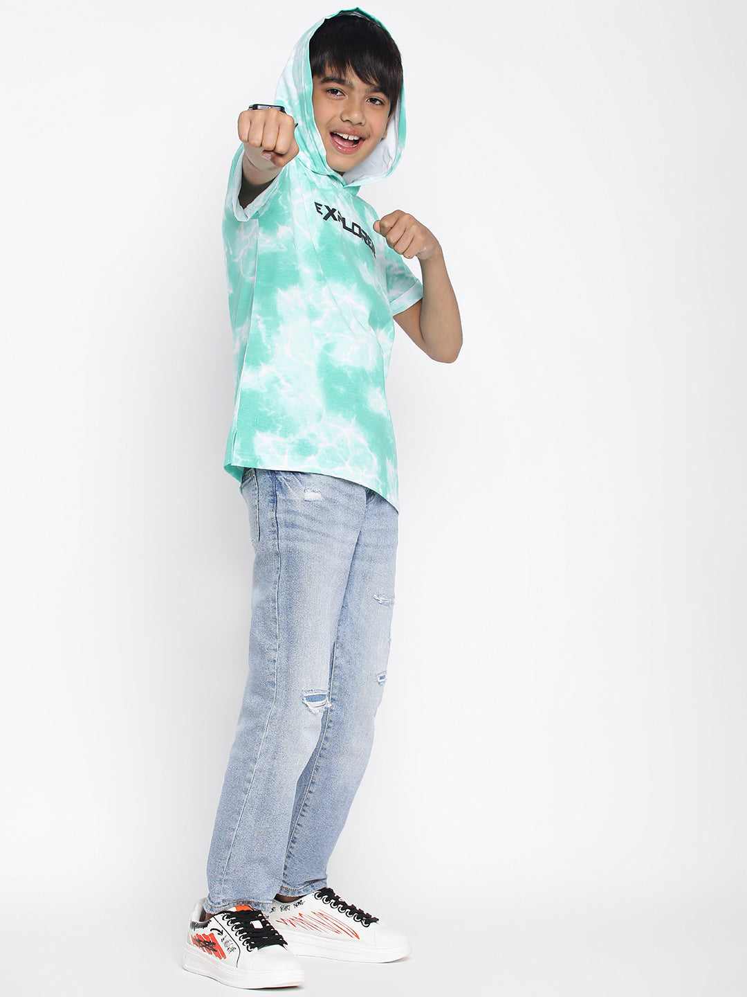 Lil Tomatoes Boys Cotton Hooded T-shirt