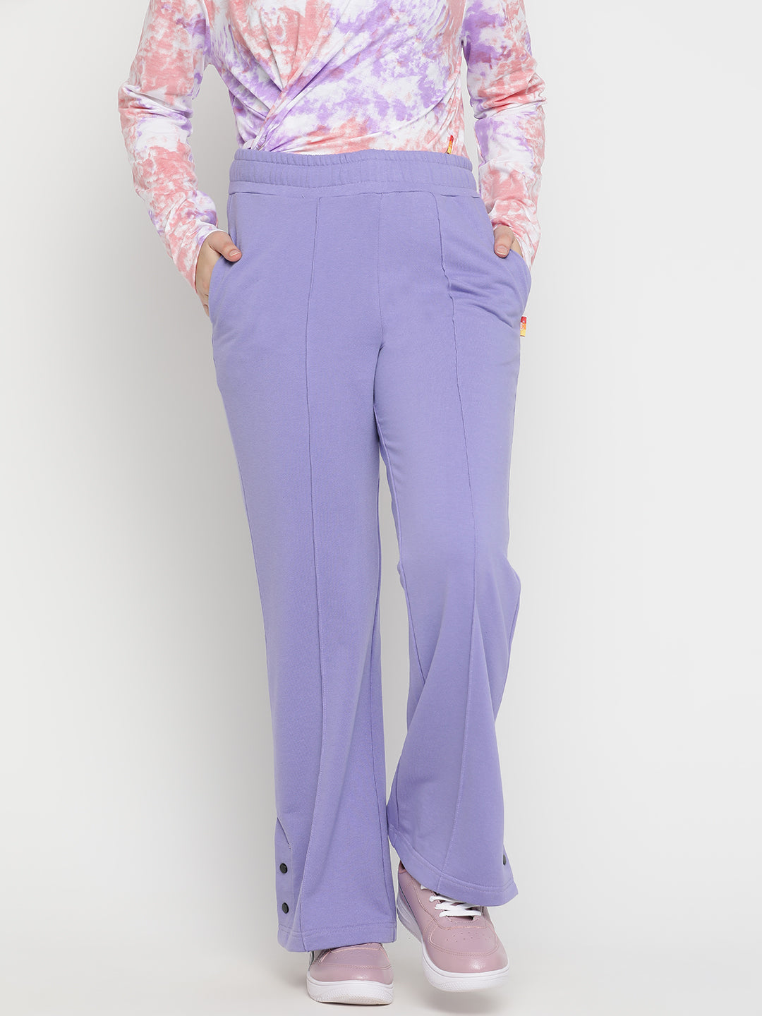 Lil Tomatoes Girls Cotton Looper Flared Trackpant
