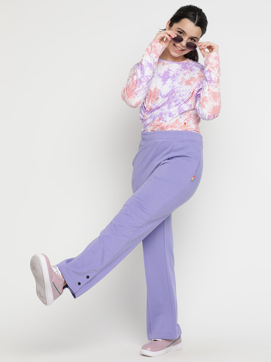 Lil Tomatoes Girls Cotton Looper Flared Trackpant