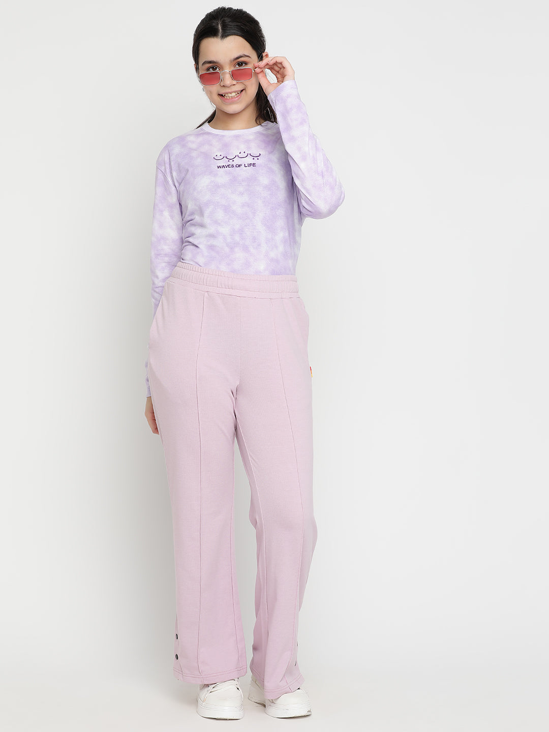 Lil Tomatoes Girls Cotton Looper Flared Trackpant
