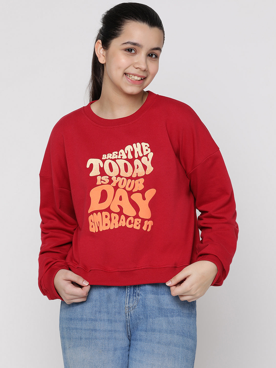 Lil Tomatoes Girls Light Weight Cotton Looper Sweatshirt