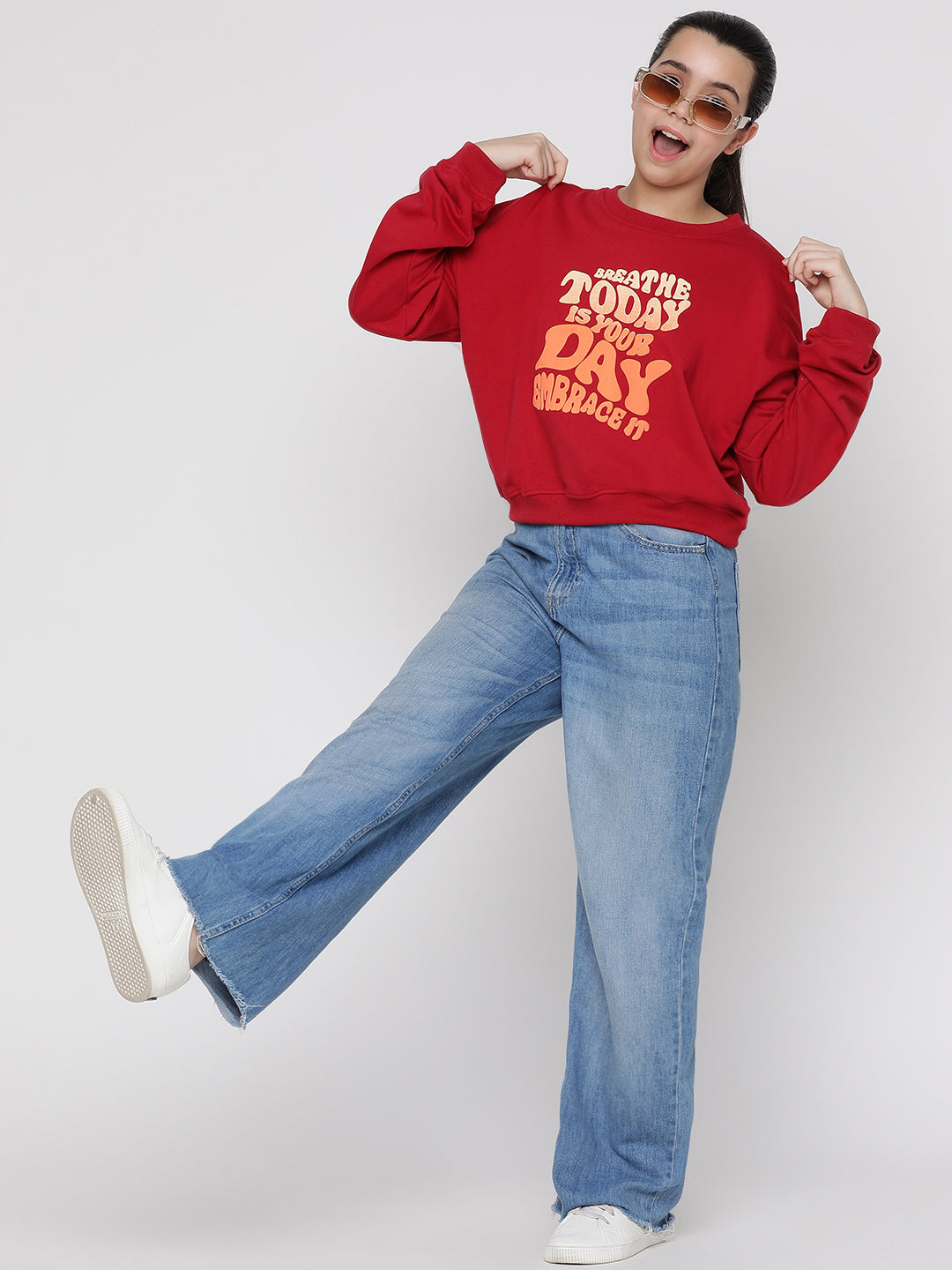 Lil Tomatoes Girls Light Weight Cotton Looper Sweatshirt