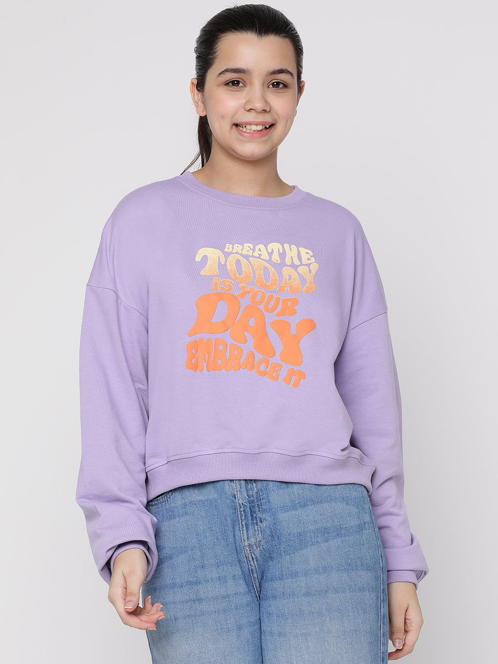Lil Tomatoes Girls Light Weight Cotton Looper Sweatshirt