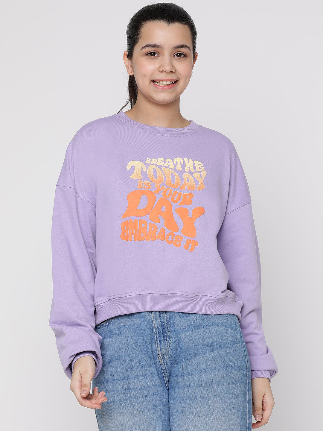 Lil Tomatoes Girls Light Weight Cotton Looper Sweatshirt