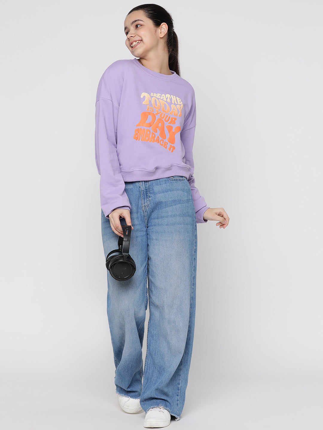 Lil Tomatoes Girls Light Weight Cotton Looper Sweatshirt