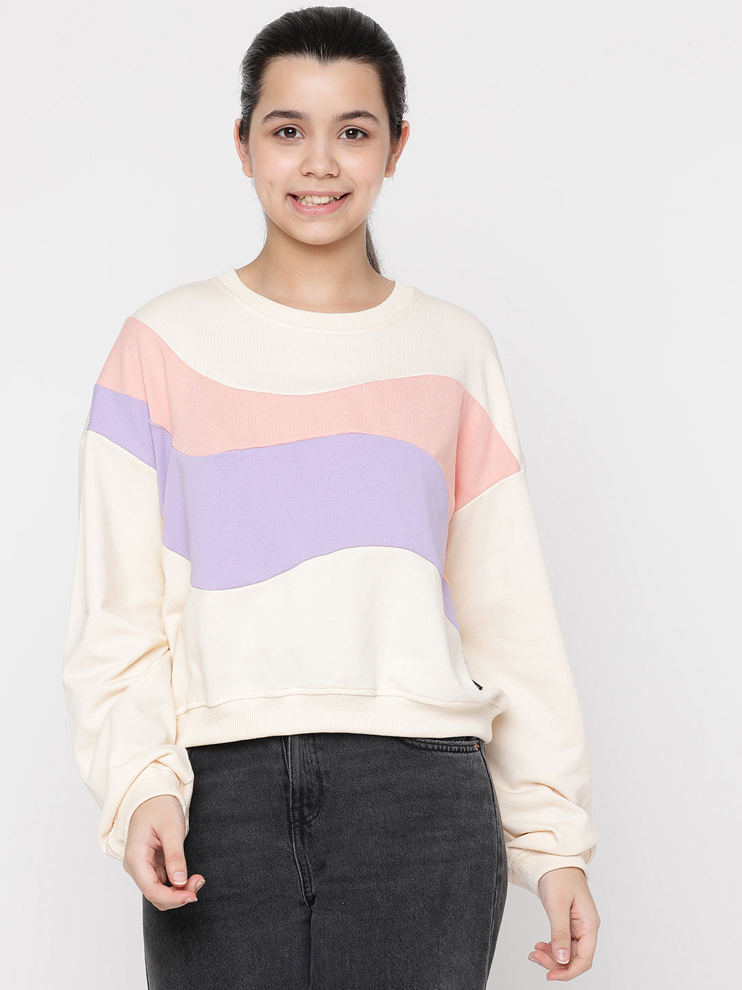 Lil Tomatoes Girls Light Weight Cotton Looper Sweatshirt