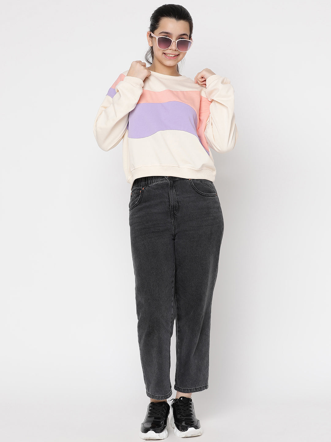 Lil Tomatoes Girls Light Weight Cotton Looper Sweatshirt