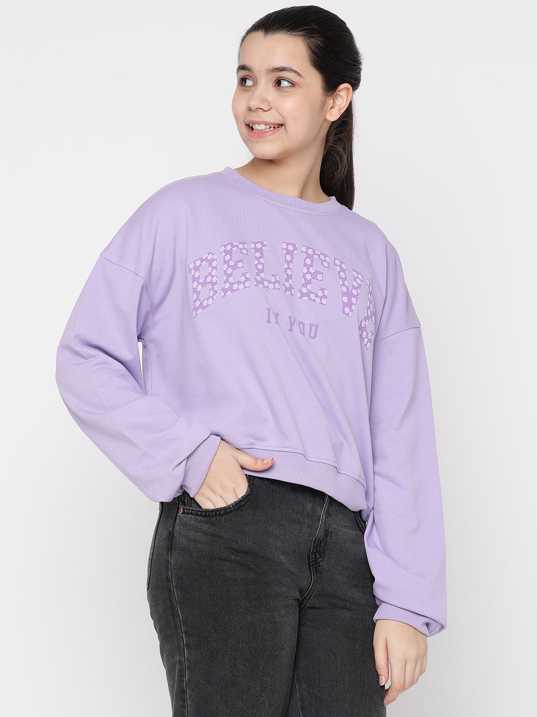 Lil Tomatoes Girls Light Weight Cotton Looper Sweatshirt