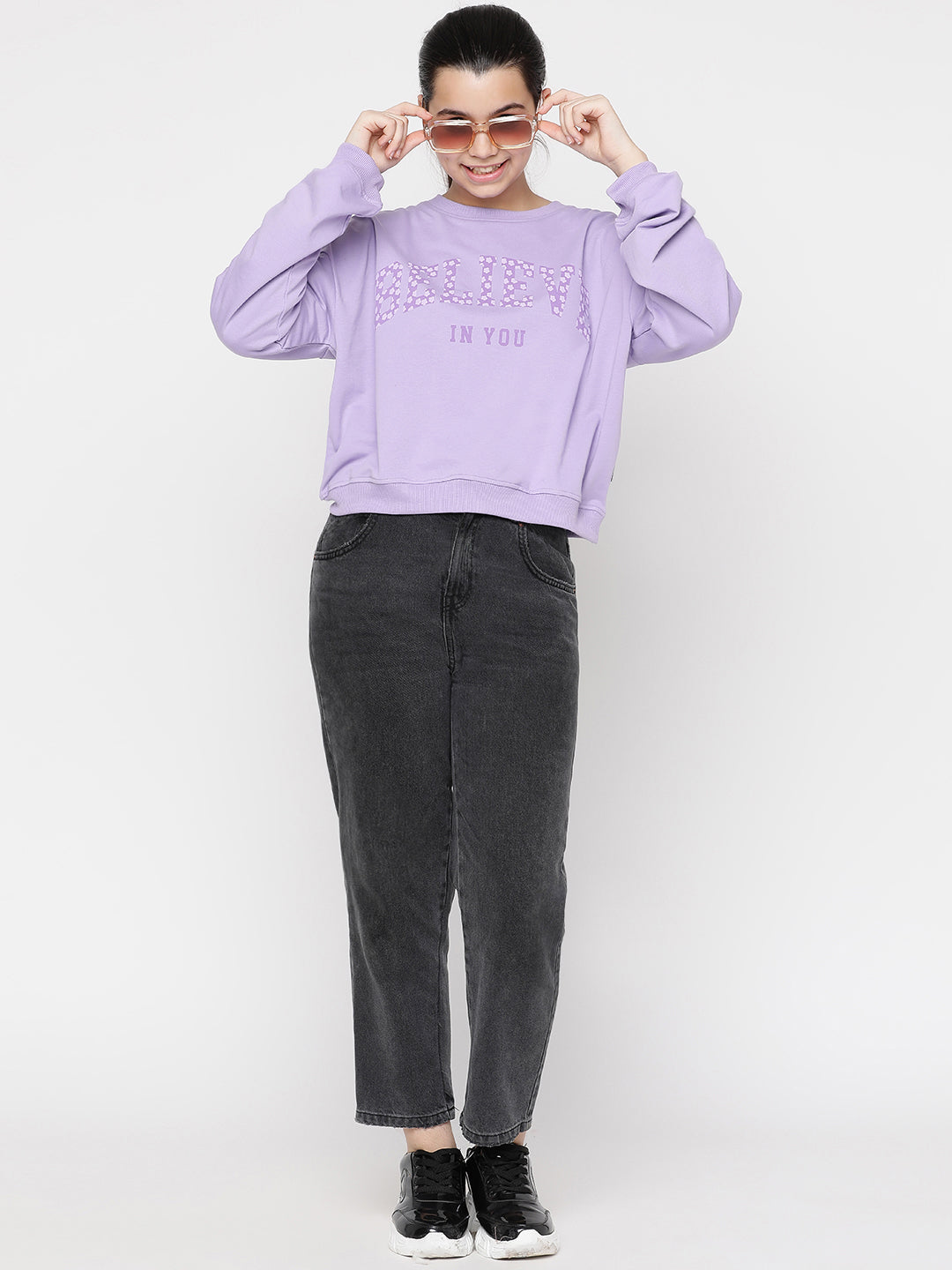Lil Tomatoes Girls Light Weight Cotton Looper Sweatshirt