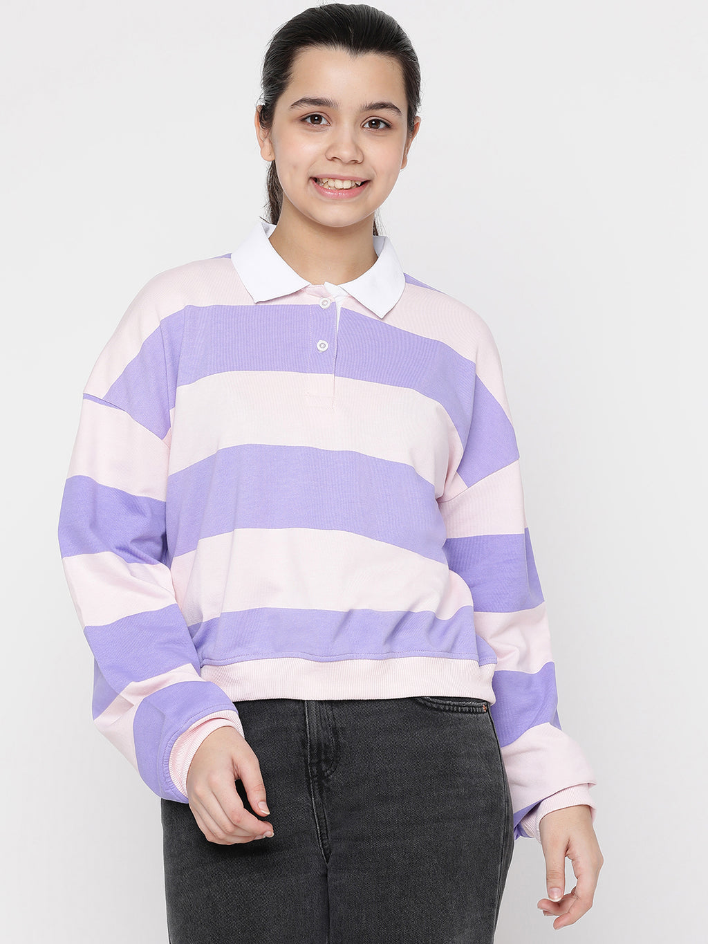 Lil Tomatoes Girls Light Weight Cotton Looper Sweatshirt