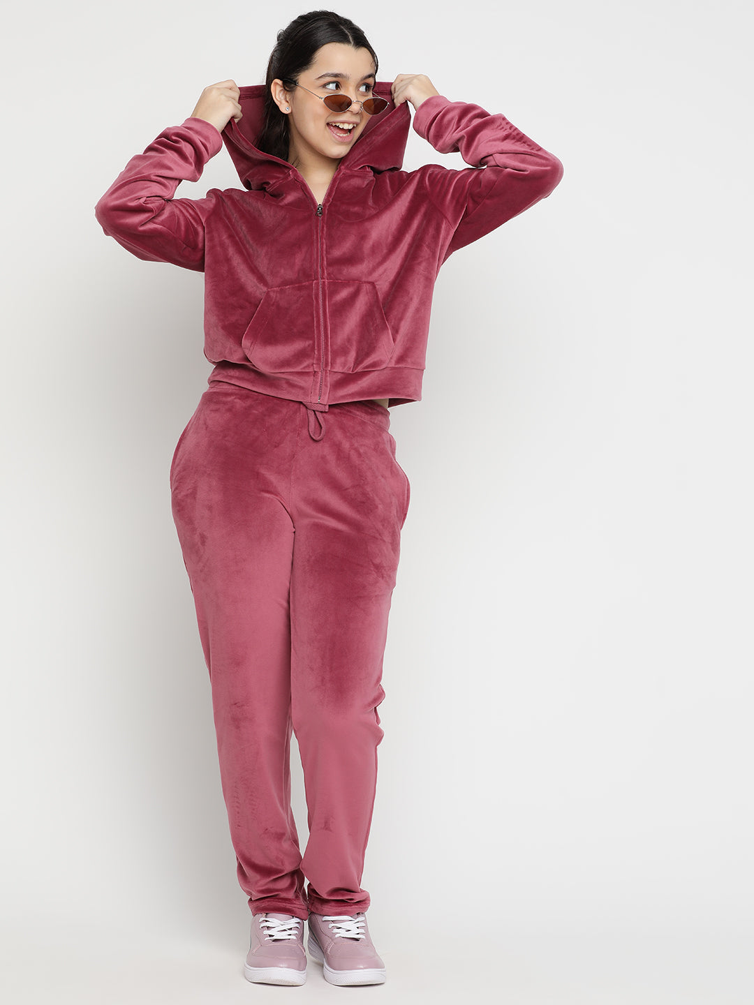 Lil Tomatoes Girls Velvet Track Suits