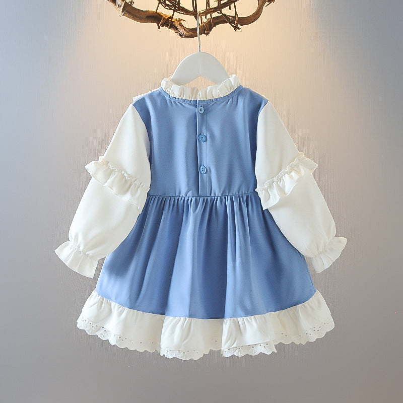Lil Tomatoes Girls White Blue Dress