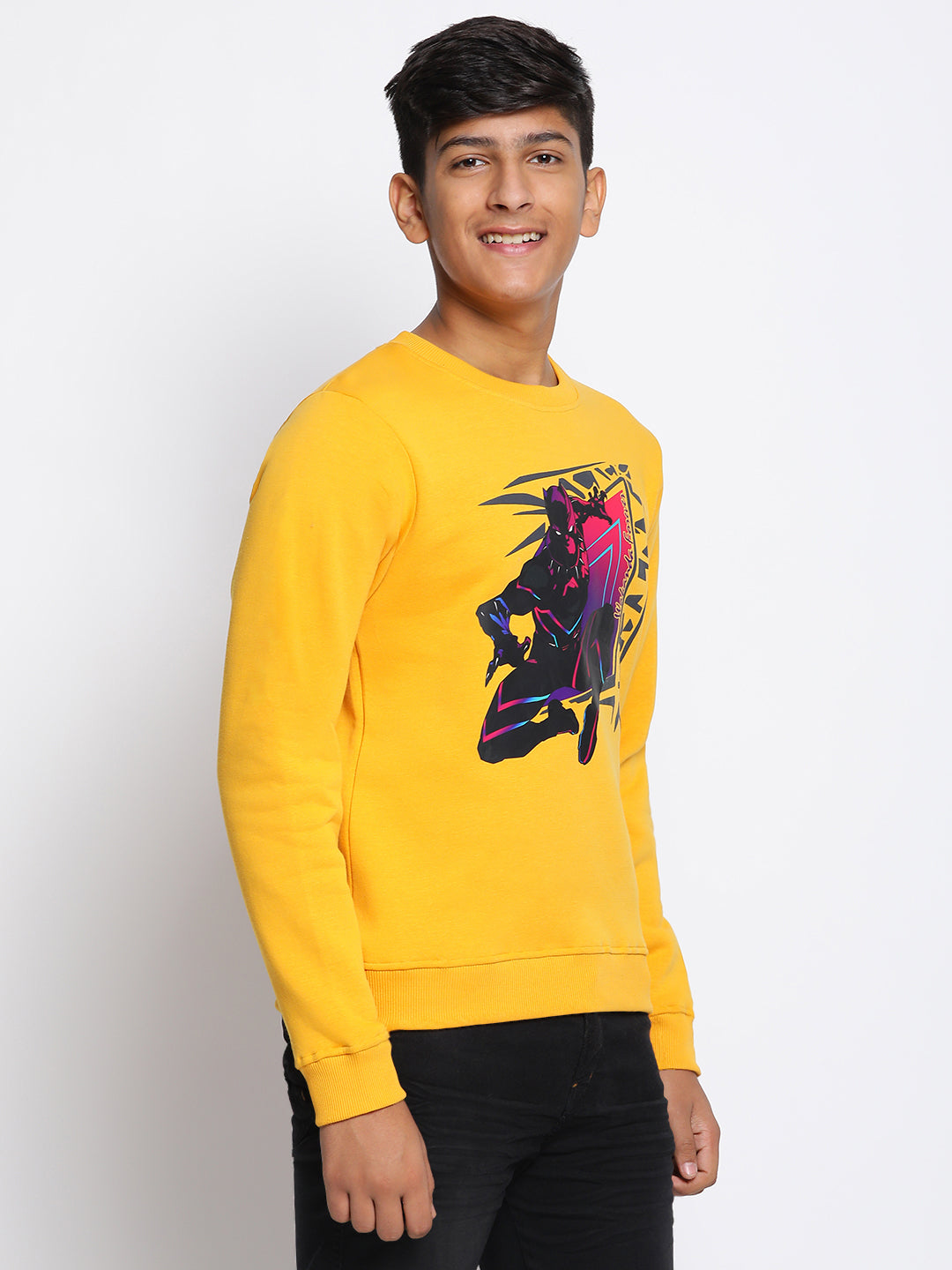 Lil Tomatoes Boys Black Panther Cotton Fleece Sweatshirt