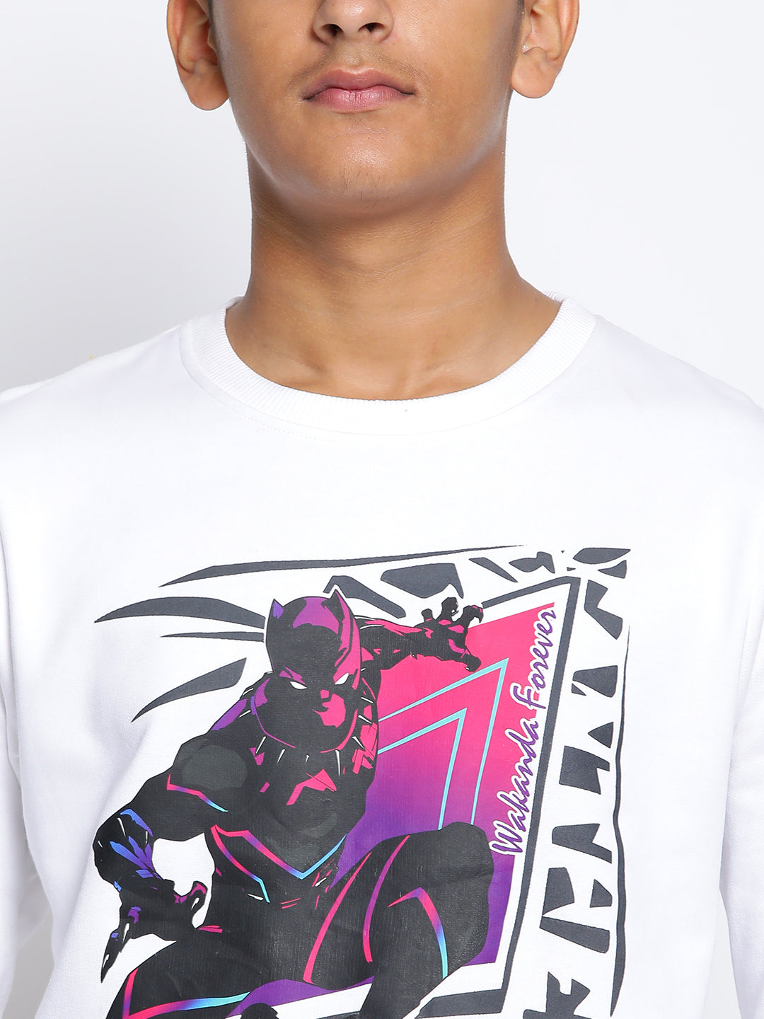 Lil Tomatoes Boys Black Panther Cotton Fleece Sweatshirt
