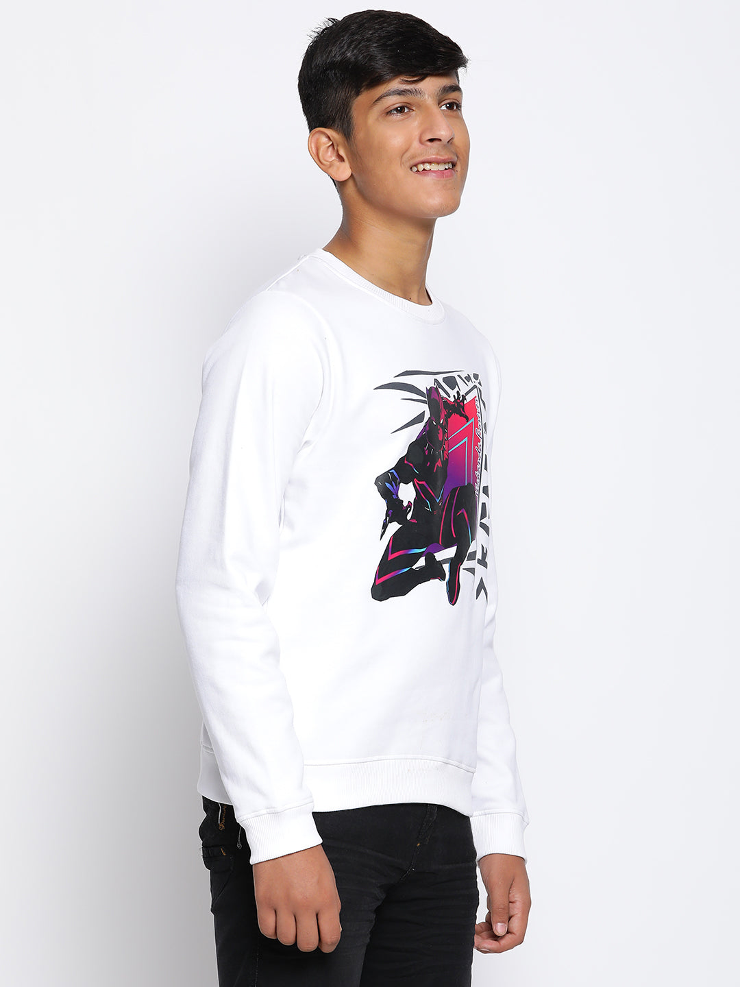 Lil Tomatoes Boys Black Panther Cotton Fleece Sweatshirt