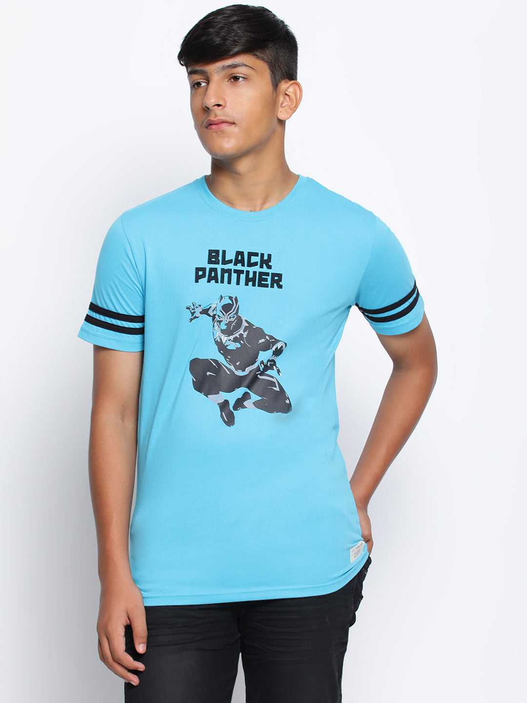 Lil Tomatoes Boys Black Panther Cotton T-shirt