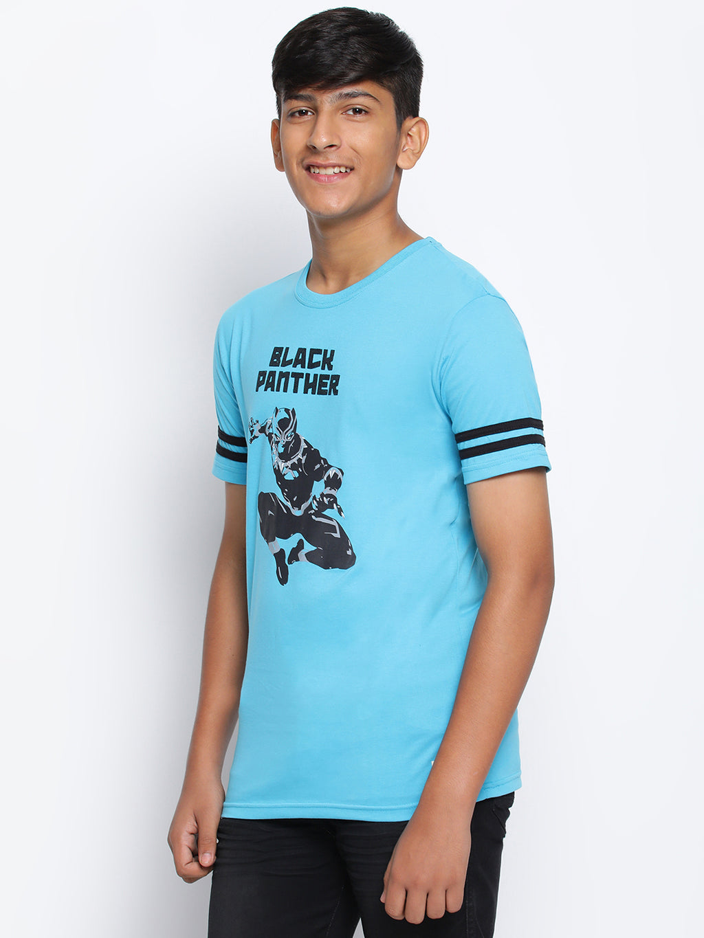 Lil Tomatoes Boys Black Panther Cotton T-shirt
