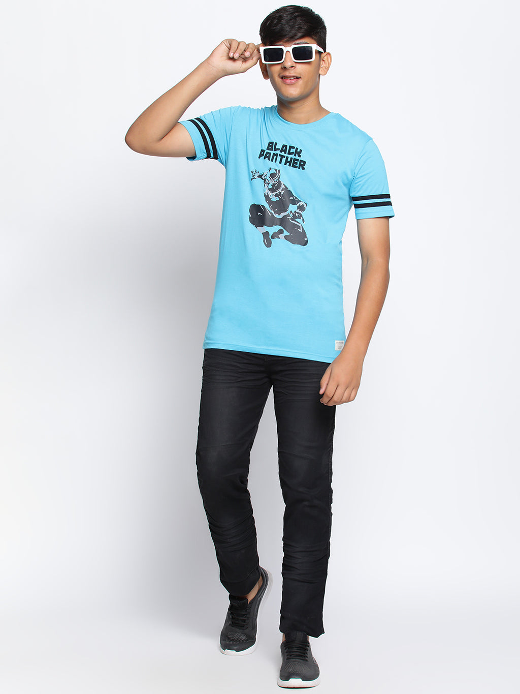 Lil Tomatoes Boys Black Panther Cotton T-shirt