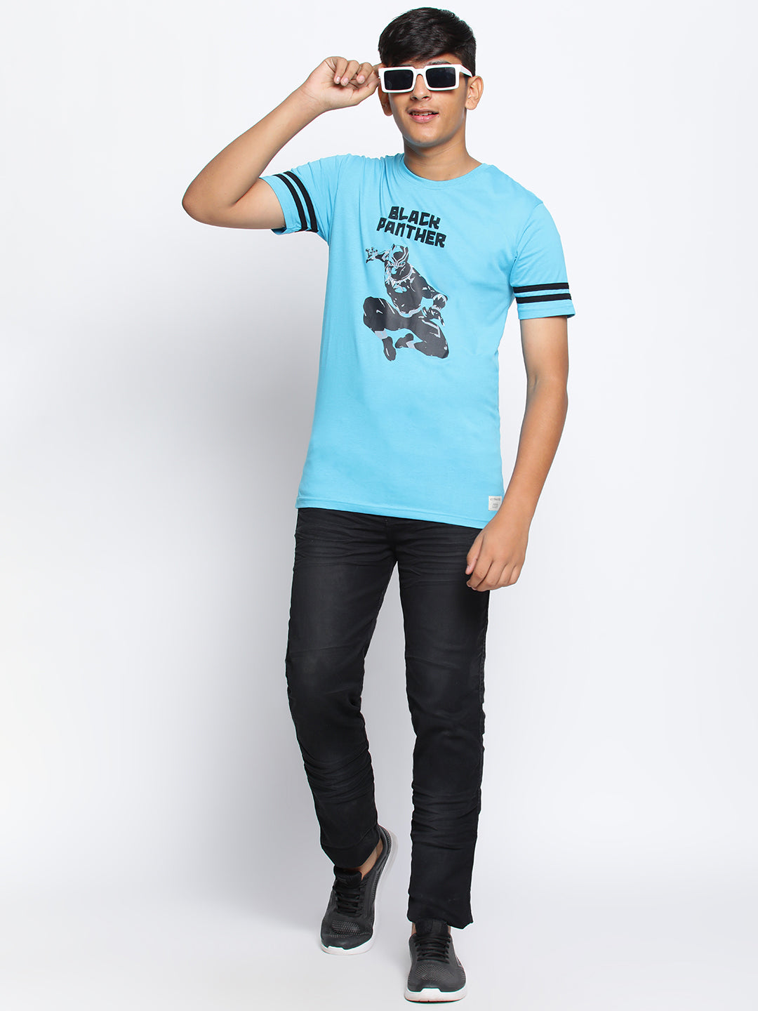 Lil Tomatoes Boys Black Panther Cotton T-shirt