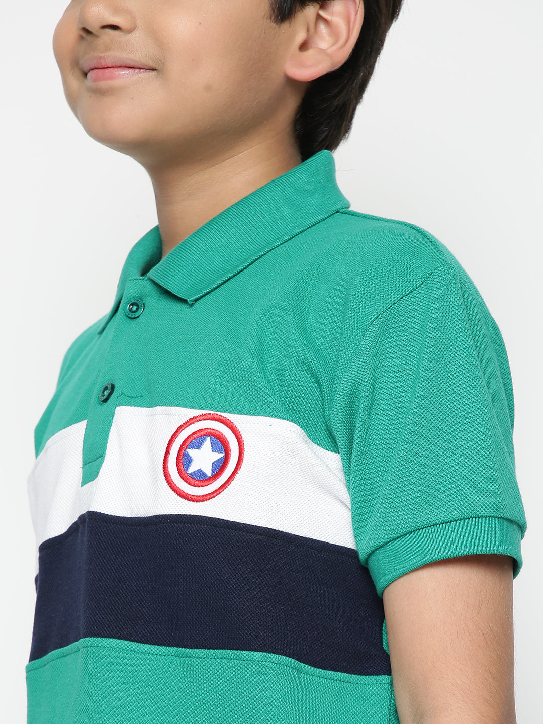 Lil Tomatoes Boys Marvel Cotton Polo T-shirt