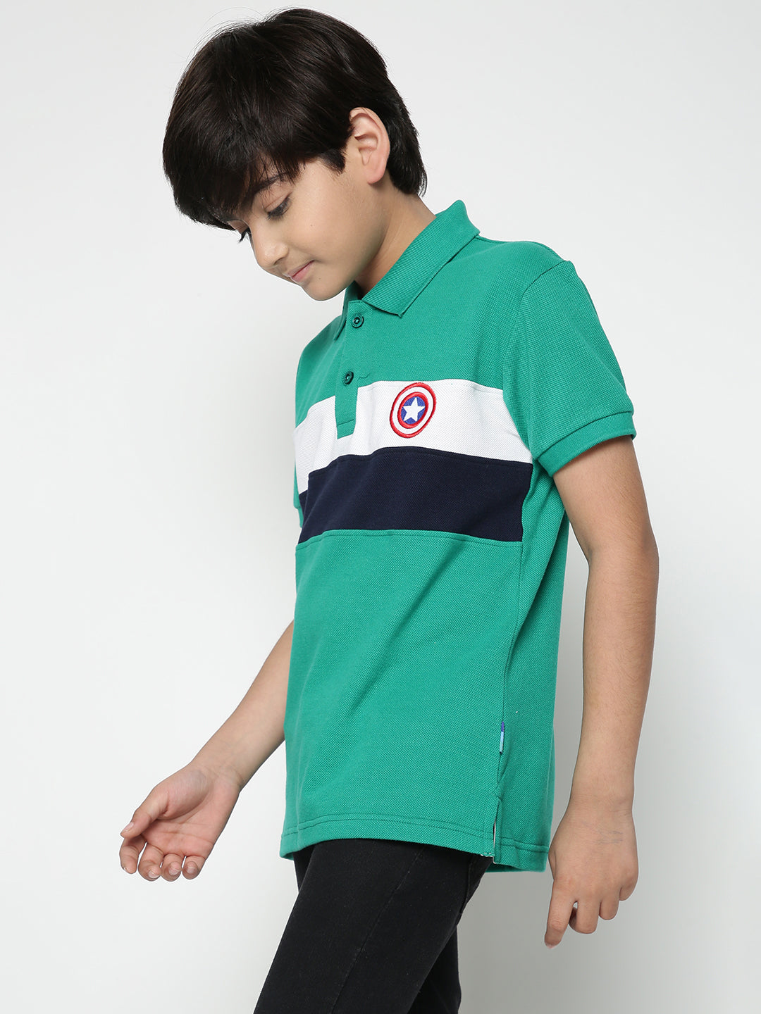 Lil Tomatoes Boys Marvel Cotton Polo T-shirt