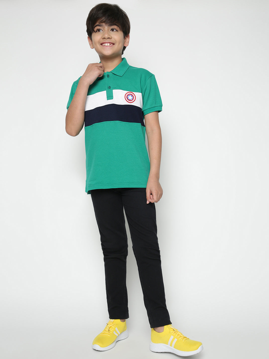 Lil Tomatoes Boys Marvel Cotton Polo T-shirt
