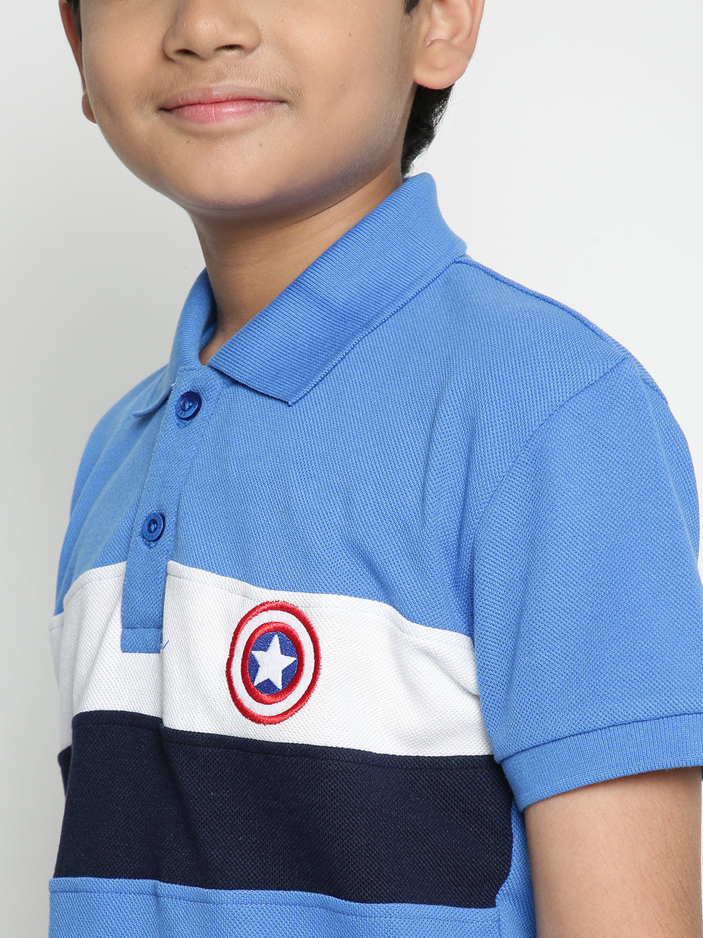 Lil Tomatoes Boys Marvel Cotton Polo T-shirt