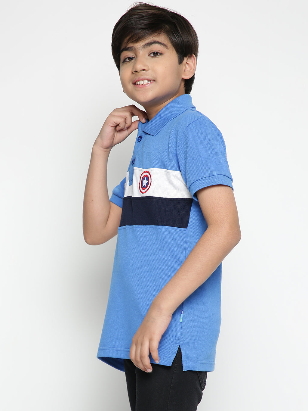 Lil Tomatoes Boys Marvel Cotton Polo T-shirt