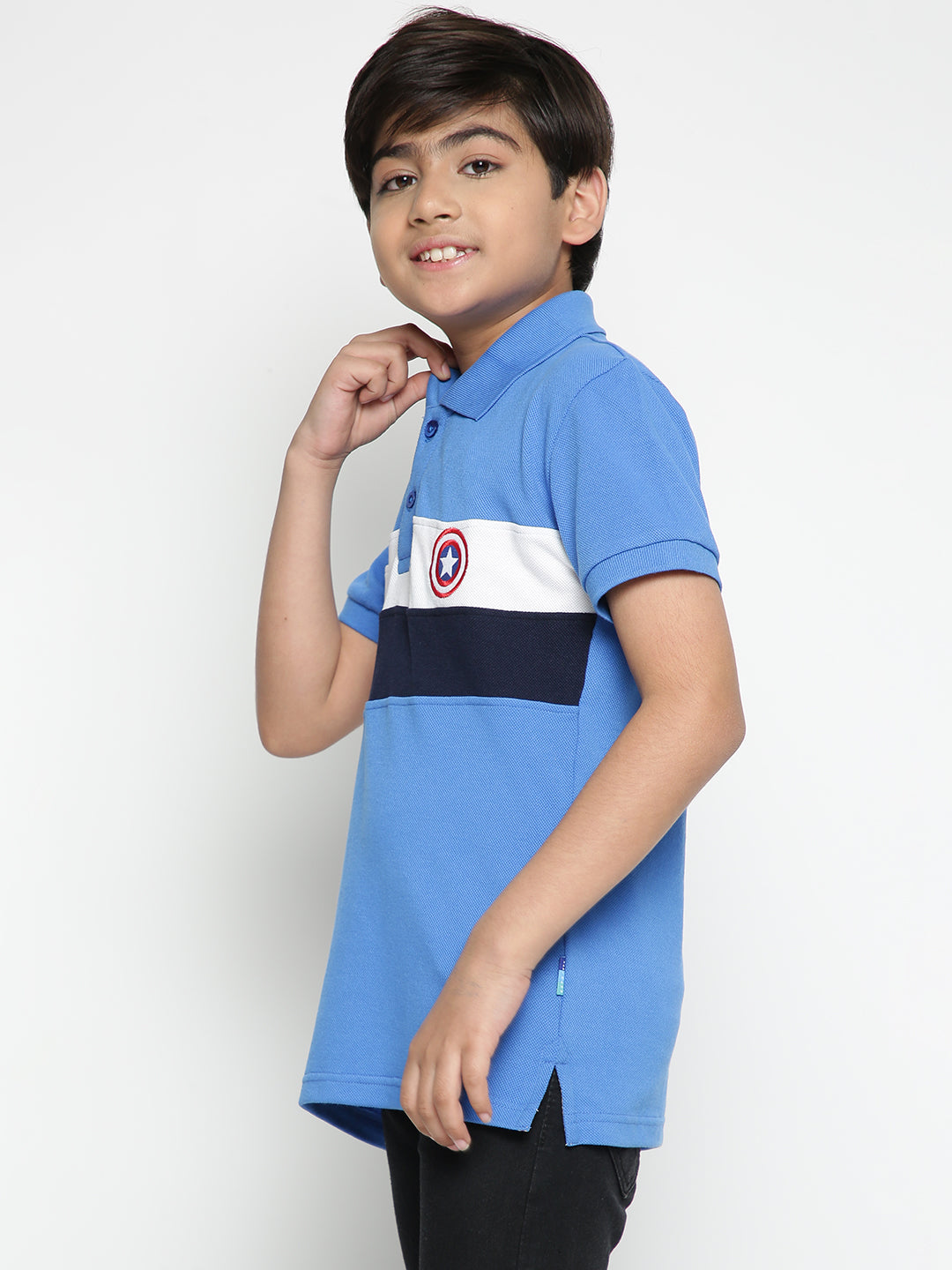 Lil Tomatoes Boys Marvel Cotton Polo T-shirt