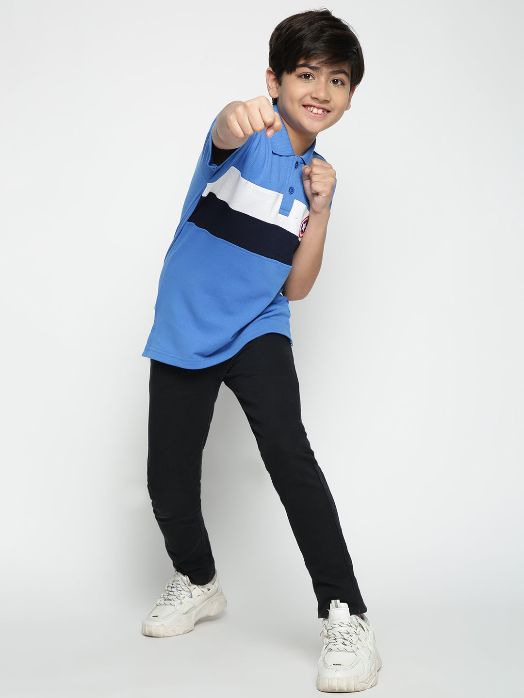 Lil Tomatoes Boys Marvel Cotton Polo T-shirt